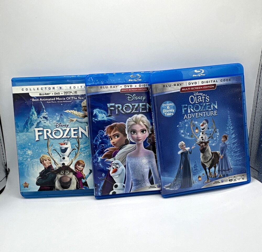 Disney Frozen Collector's Edition Blu-ray Lot (Frozen/Frozen II/Olaf) w/ Code